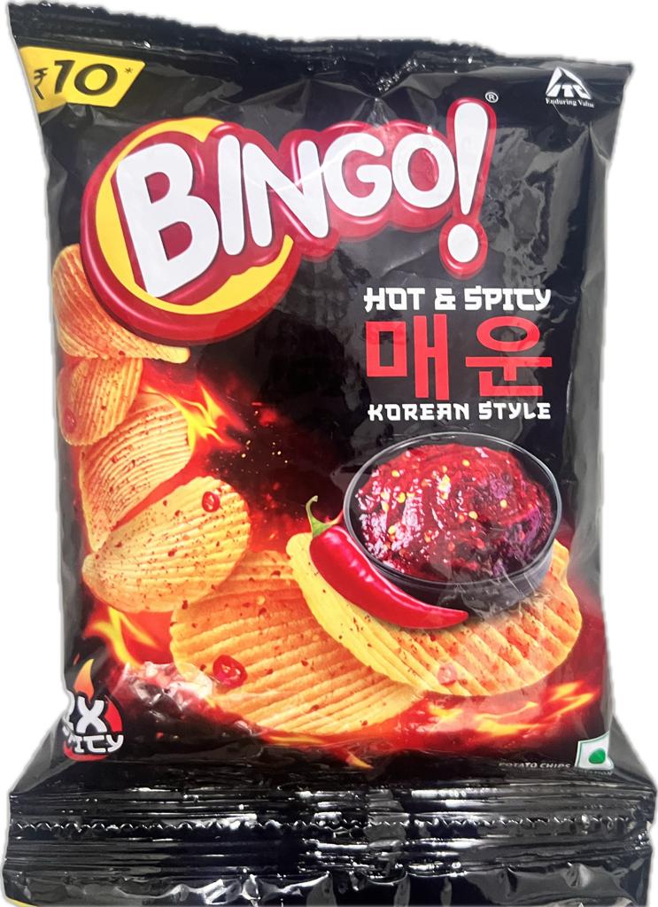 BINGO Hot & Spicy Korean Style Chips 60GM