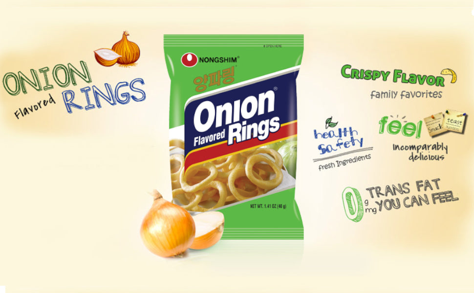 25x Nongshim Onion Flavoured Rings, Pack of 25 - 50 g each
