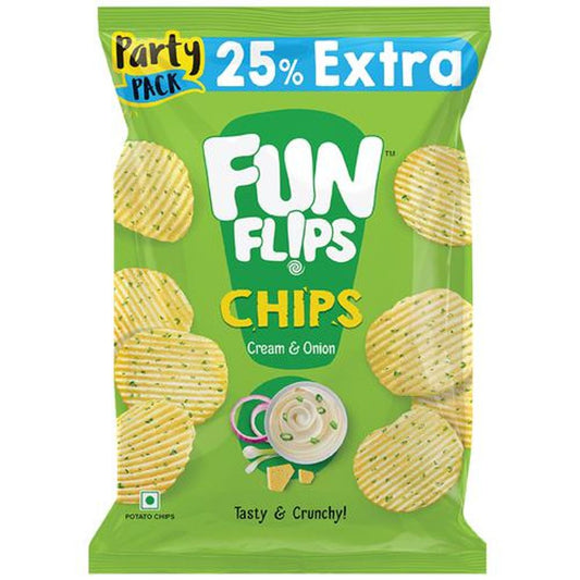 50x Fun Flips Potato Chips - Cream & Onion, 52 g each (Pack of 50)