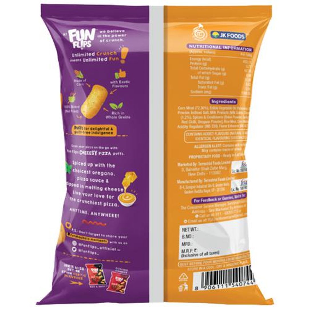 25x Fun Flips Puffs - Cheeesy Pizza, Baked 65 g each (Pack of 25)