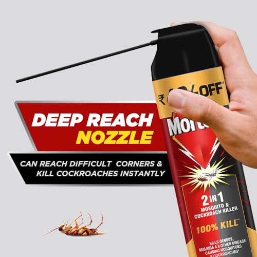 Mortein 2 In 1 Mosquito And Cockroach Killer Spray - 400Ml | Lemon Fragrance | 100% Kill Guarantee, Pack Of 1