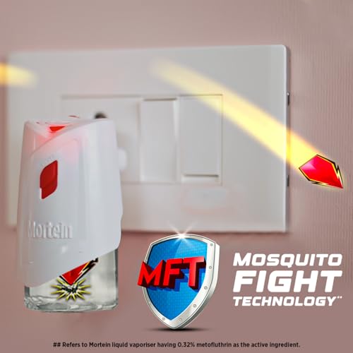 Mortein 45 ml Refill + Machine, Fits All Machines | SmartPlus Mosquito Killer Combo | 100% Protection from Dengue Mosquitoes | Insect & Mosquito Repellent (1 Machine+1 Refill)