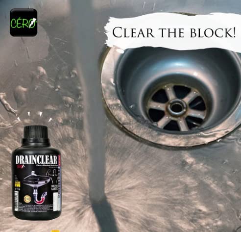 CERO ® DRAINCLEAR 1.45% WW (DRY POWDER) to Clear Clogged Drains, Sinks and Pipes (190 gm)