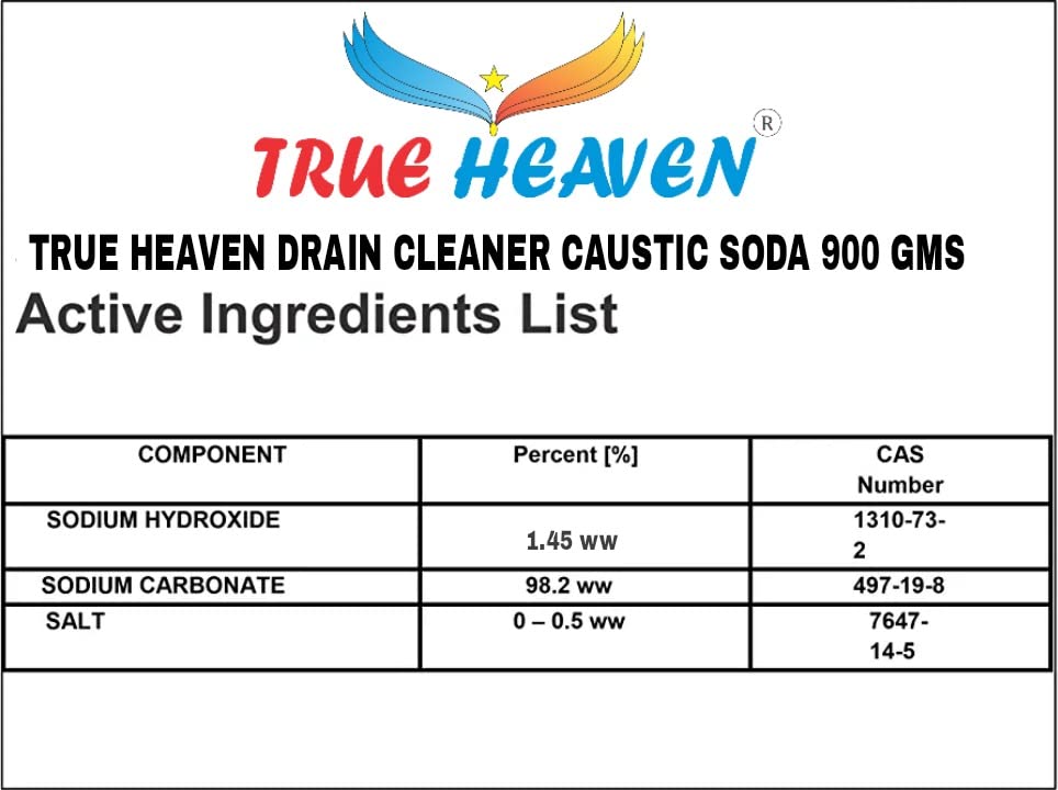 (TRUE HEAVEN) Drain Cleaner, Chimney cleaner, Soap Making caustic Soda, Iron cleaner 900gms