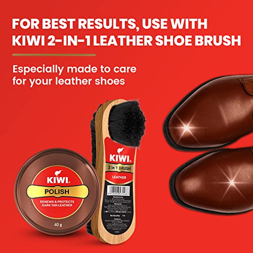 4x Kiwi Paste Shoe Polish - Dark Tan 40g each - Pack of 4