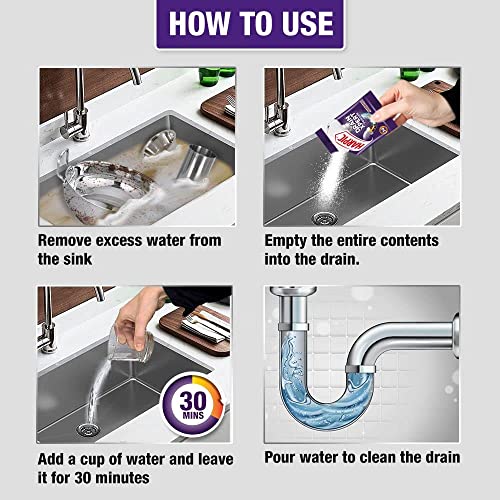 Harpic Disinfectant Bathroom Cleaner Liquid, Lemon - 1L (Pack of 2) + Harpic Drain Xpert Drain Cleaning Powder (50g x 8)