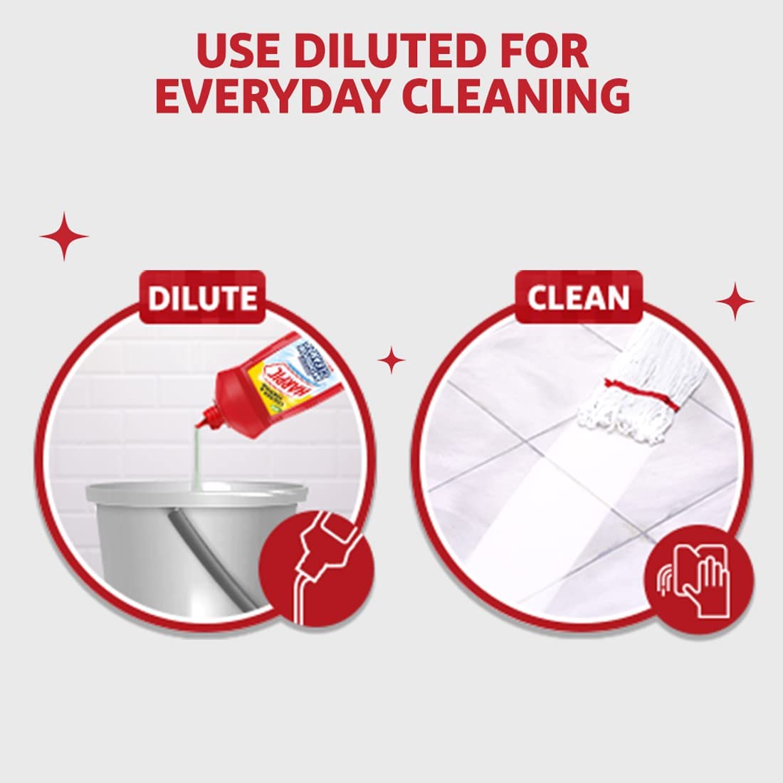 Harpic Toilet Cleaner Original, 1 L + Bathroom Cleaner Lemon - 1 L + Drain Xpert Drain Cleaning Powder (50g x 8)