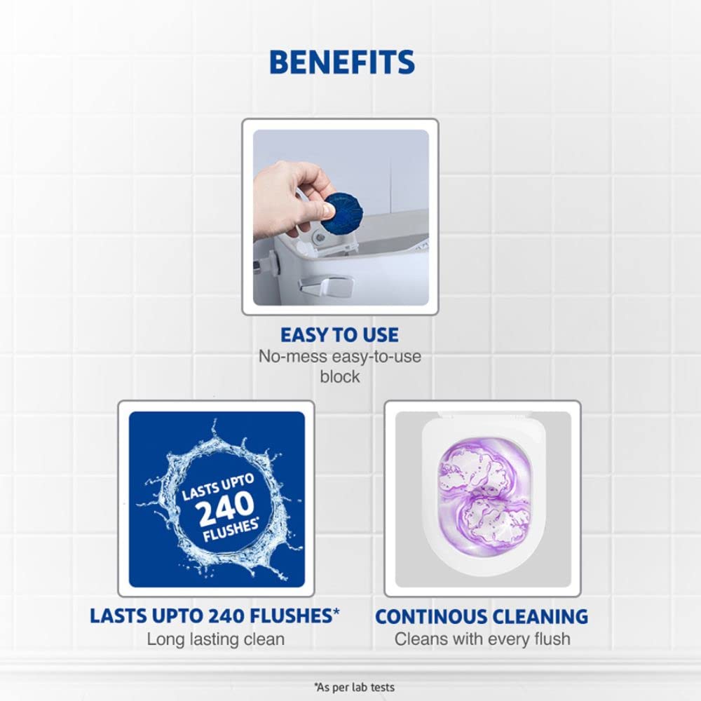 Harpic Flushmatic In-Cistern Toilet Cleaner Blocks, Lavender - 150 g & Harpic Drain Xpert Drain Cleaner Powder (50g x 8) | Effective Sink Cleaner, Drain Blockage Remover, Drain Pipe Cleaner