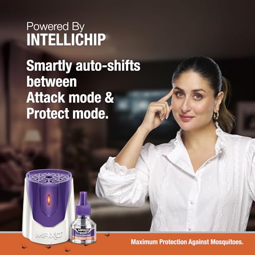 Maxo Genius Liquid Vaporizer Combo (Machine + 1 Refill Liquid 45ml) |India's 1st Automatic Machine with INTELLICHIP Feature|Maximum Protection Against Dengue,Malaria Causing Mosquitoes -2X Protection