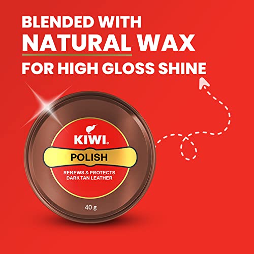 4x Kiwi Paste Shoe Polish - Dark Tan 40g each - Pack of 4
