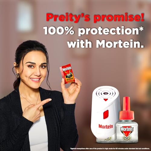 Mortein 45 ml Refill + Machine, Fits All Machines | SmartPlus Mosquito Killer Combo | 100% Protection from Dengue Mosquitoes | Insect & Mosquito Repellent (1 Machine+1 Refill)