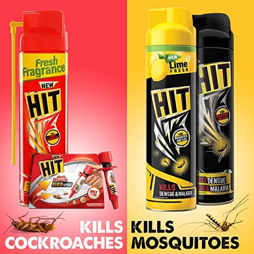 HIT Spray, Flying Insect Killer, Fragrance (400ml) Mosquito & Fly Killer Spray, Instant Kill, Deep-Reach Nozzle