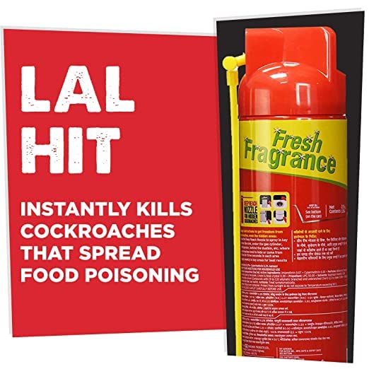 HIT Spray, Crawling Insect Killer Instant Kill, Deep-Reach Nozzle, Fresh Fragrance (Red, 400ml)