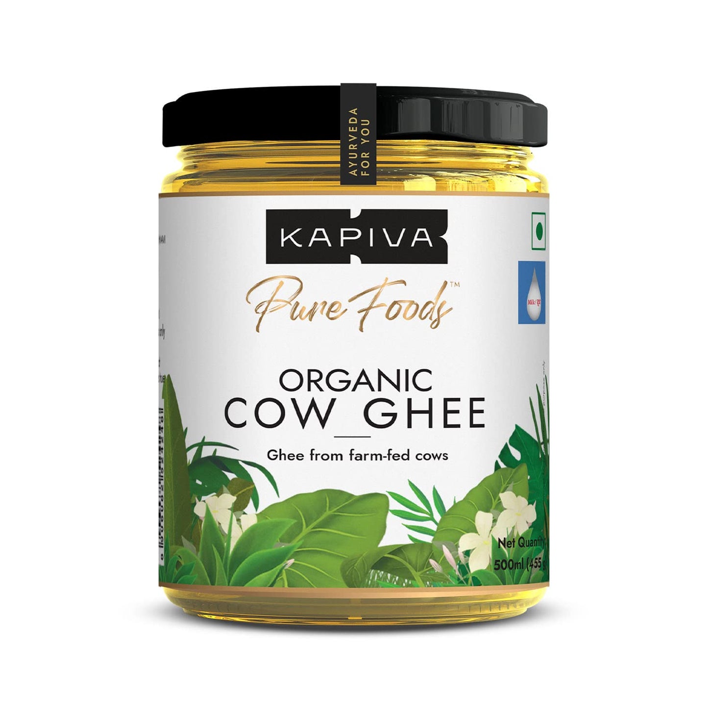 Kapiva 100% Organic Ghee - Good Fats For Healthy Heart - Keto Diet Friendly, 500 Ml