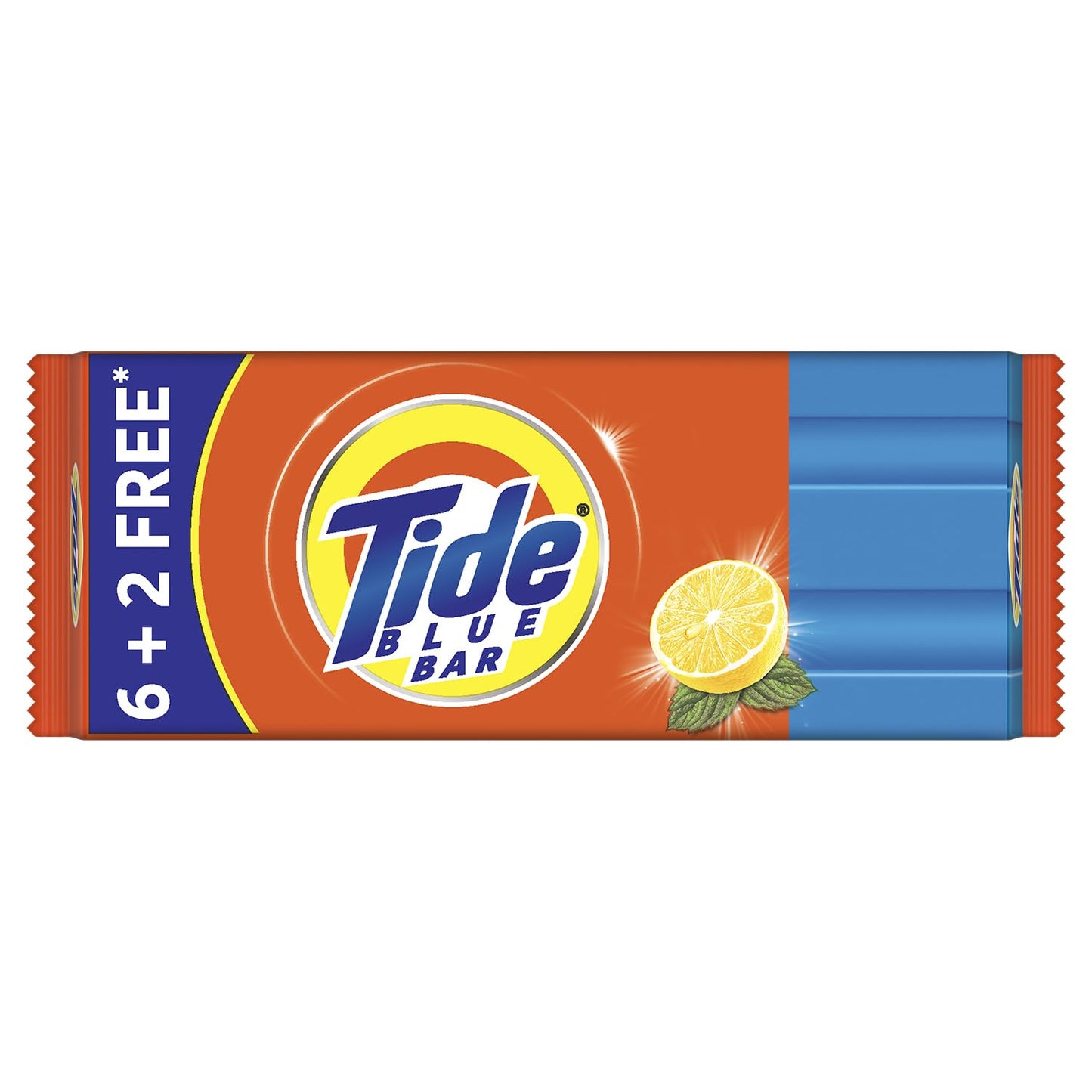 Tide Blue Detergent Bar Soap, Super Value Pack of 8 Bars, Removes Tough Stains, 1.6 kg