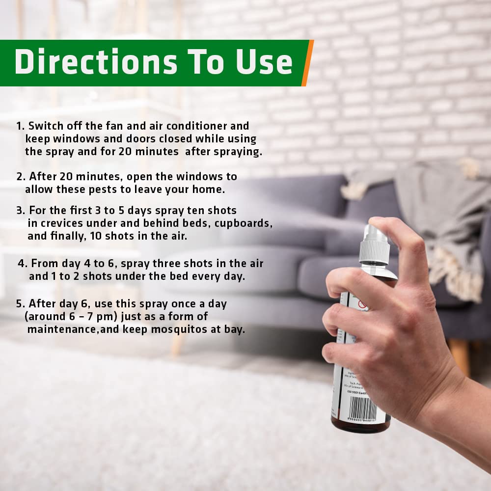 Herbal Strategi Mosquito Repellent Room Spray Refill - 500ml | Effective Against Mosquitoes Causing Dengue Zika Chikungunya | 100% Herbal and Chemical Free | Baby and Pet Safe | Ayush Certified