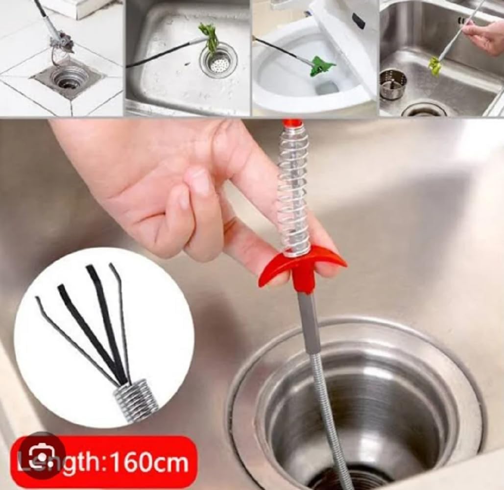 H.N.P ENTERPRISE Drain Cleaner Stick - Multipurpose Stainless Steel Long Hair and Dirt Removal for Drain, Sink, Bathtub, Sewer Cleaning