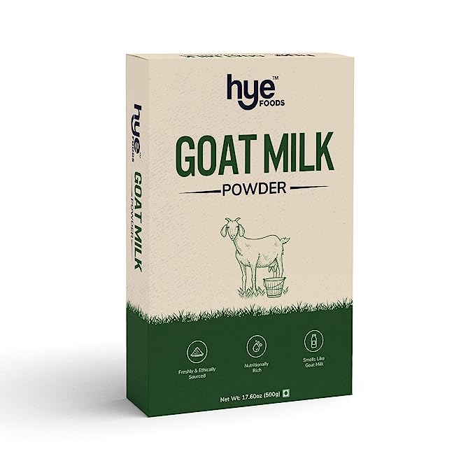 HYE FOODS Goat Milk Powder | Naturally Fed Goats Easier to Digest Improves Platelets Beneficial for Children 100% Pure & Natural 500 gms