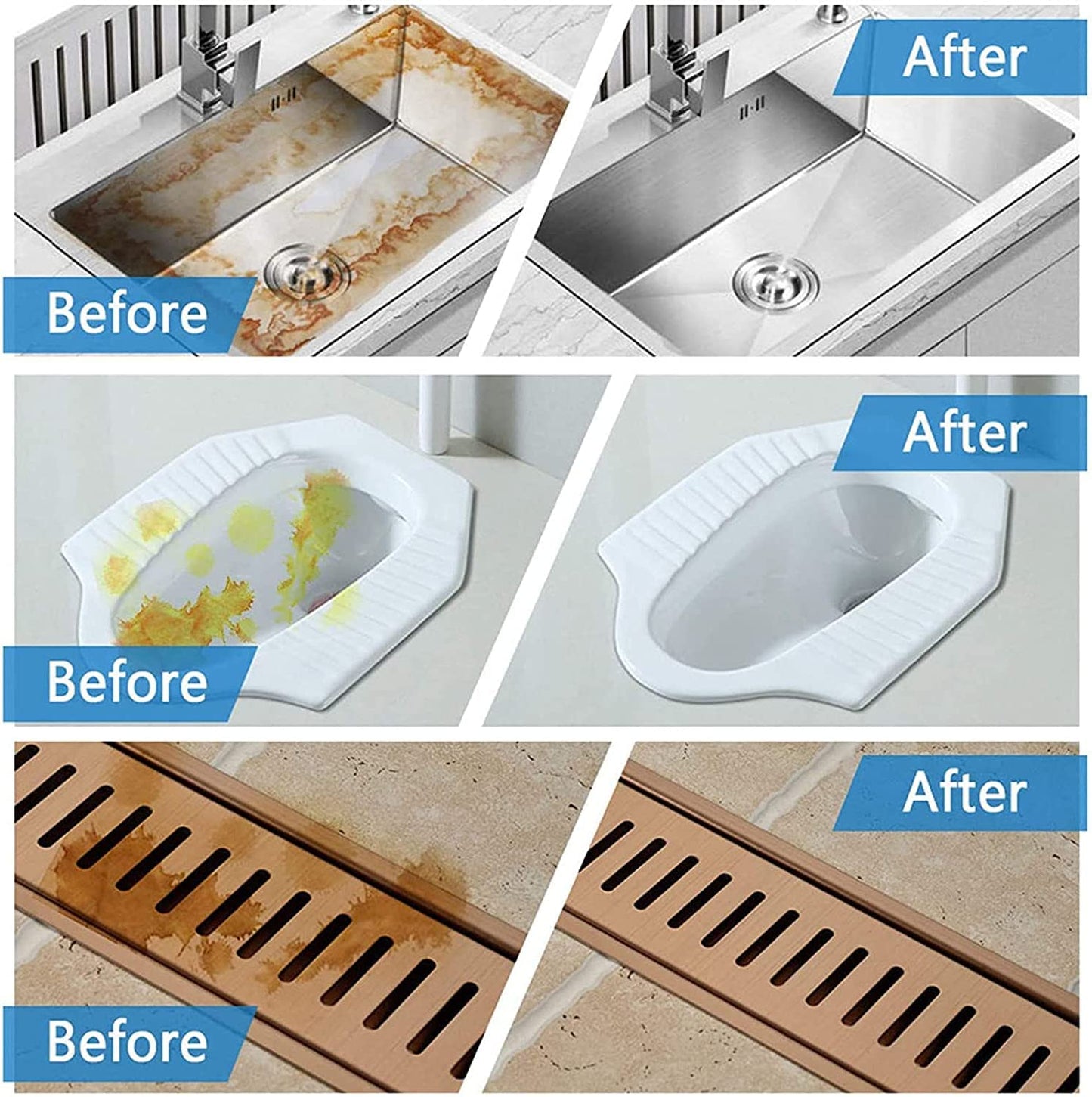 ERZA Drain Cleaner Powder, Sink Deodorizer, Effective Sink Cleaner, Drain Blockage Remover, Drain Pipe Cleaner, Keep Clogs Free for Kitchen Bathroom Toilet Washbasin Septic Tank, Pack of 3, 330 Gm