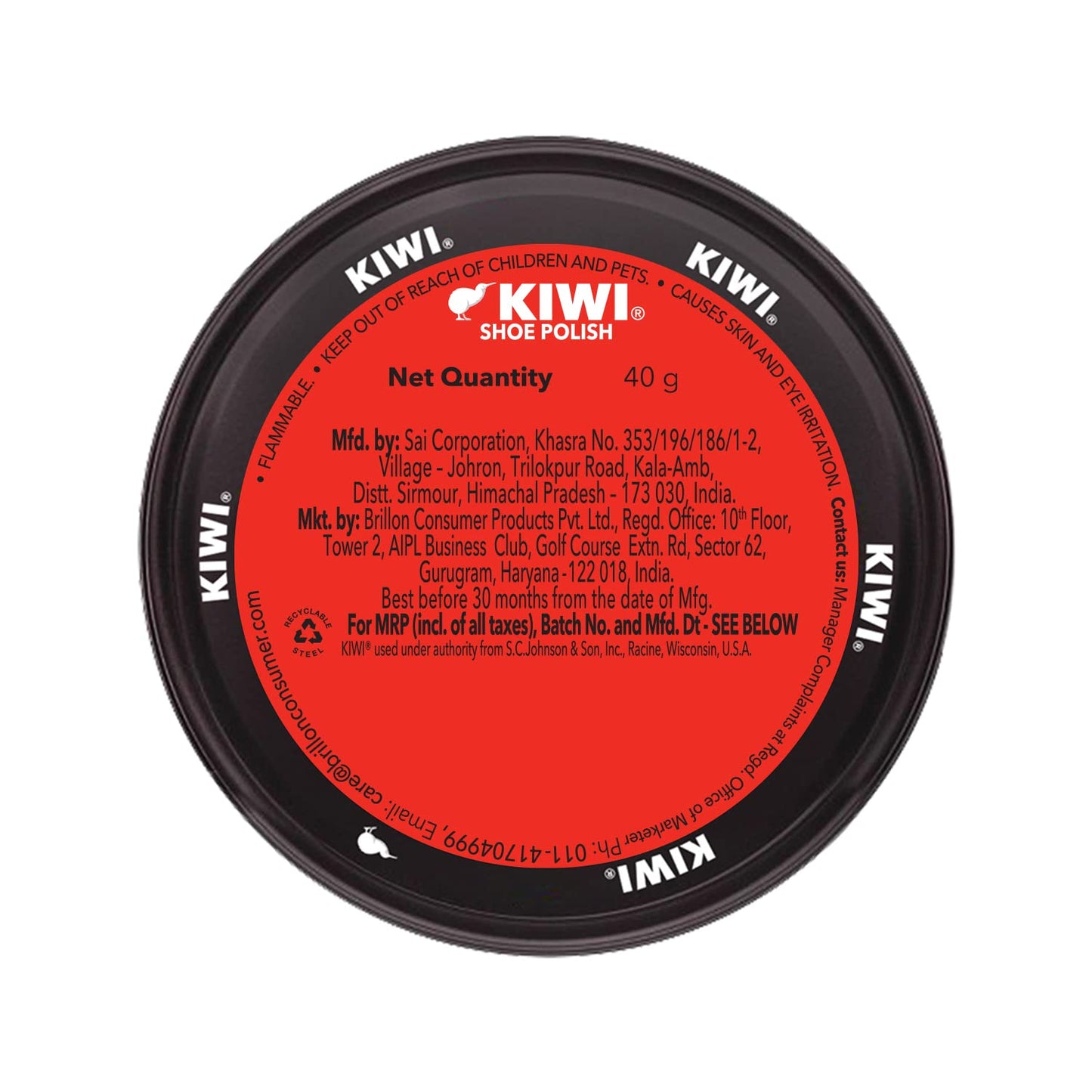 4x Kiwi Wax Shoe Polish | Renews and Protects Leather | For Black Leather (40 gm)  each - Pack of 4