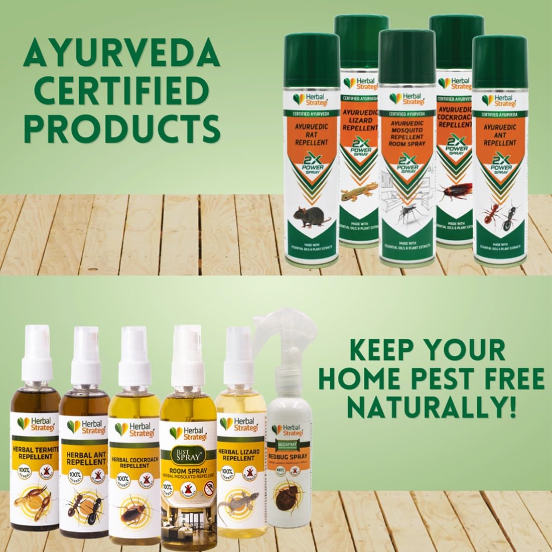 Herbal Strategi Mosquito Repellent Room Spray - 100ml (Pack of 2) | Effective against mosquitoes causing Dengue Zika Chikungunya | 100% Herbal and Chemical free | Baby and Pet safe | Ayush certified