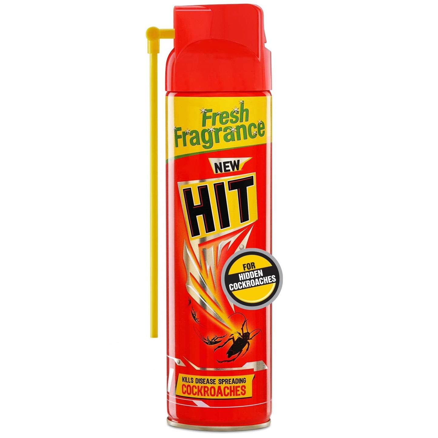 HIT Anti Mosquito Racquet - Rechargeable Insect Killer Bat with LED Light and Cockroach Killer Spray, 200ml Combo
