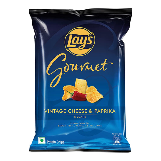25x Lays Gourmet Kettle Chips - Vintage Cheese & Paprika flavour, Pack of 25 - 55g each