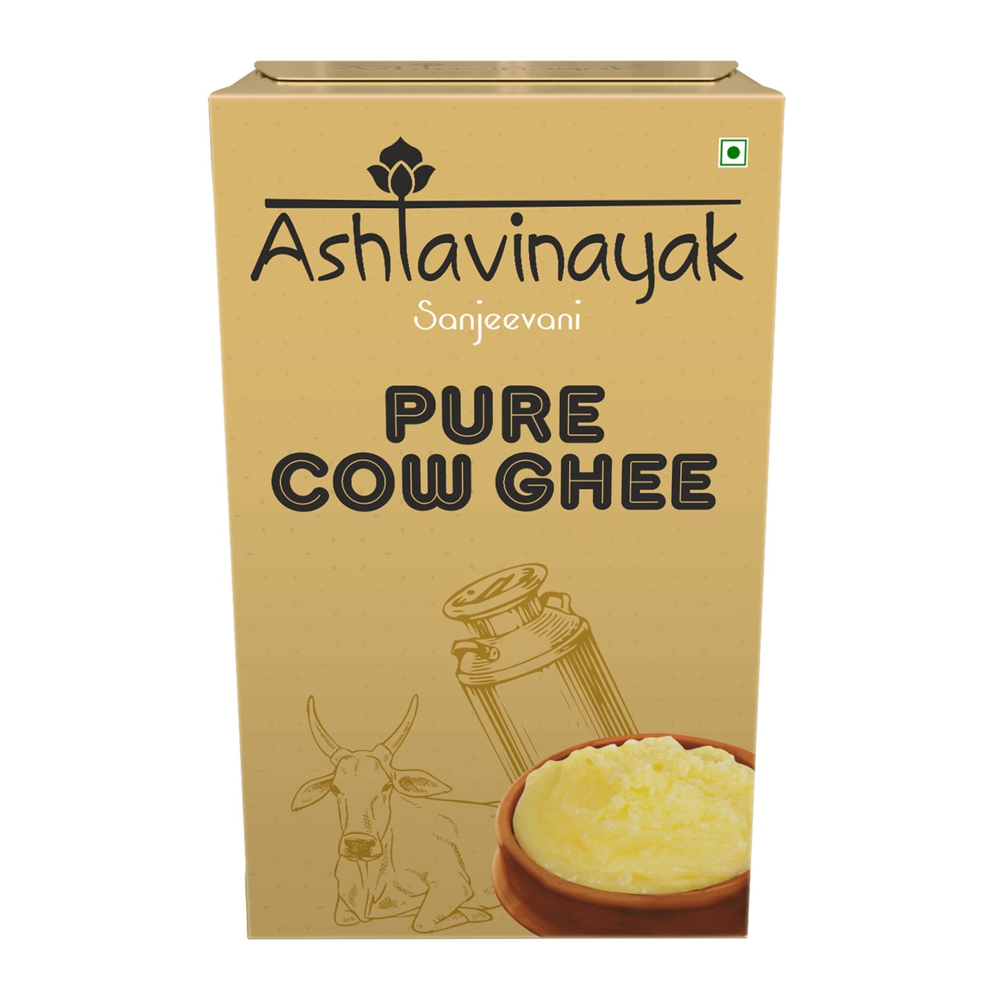 Ashtavinayak Sanjeevani Cow Desi Ghee | Cow Ghee | 100% Natural & Pure | Untouched By Hand | Natural, Aromatic & Healthy | Tamper Proof (900Ml)