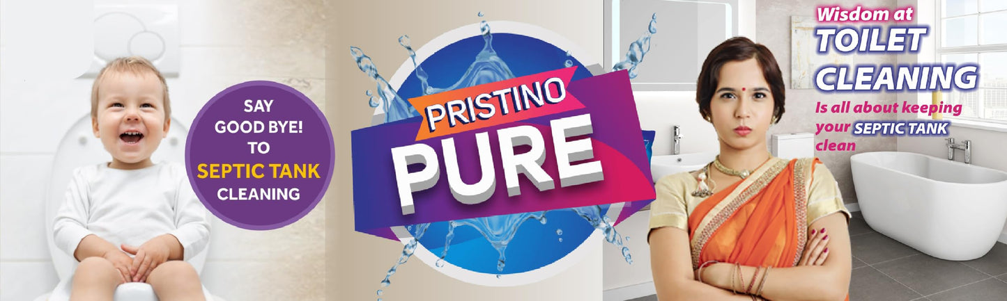 Pristino Pure Septic Tank Cleaner - 500gm | One pack for one-year maintenance| Clears Drains, Prevents Blockages, and Keeps Your Drain System Fresh and Clean!