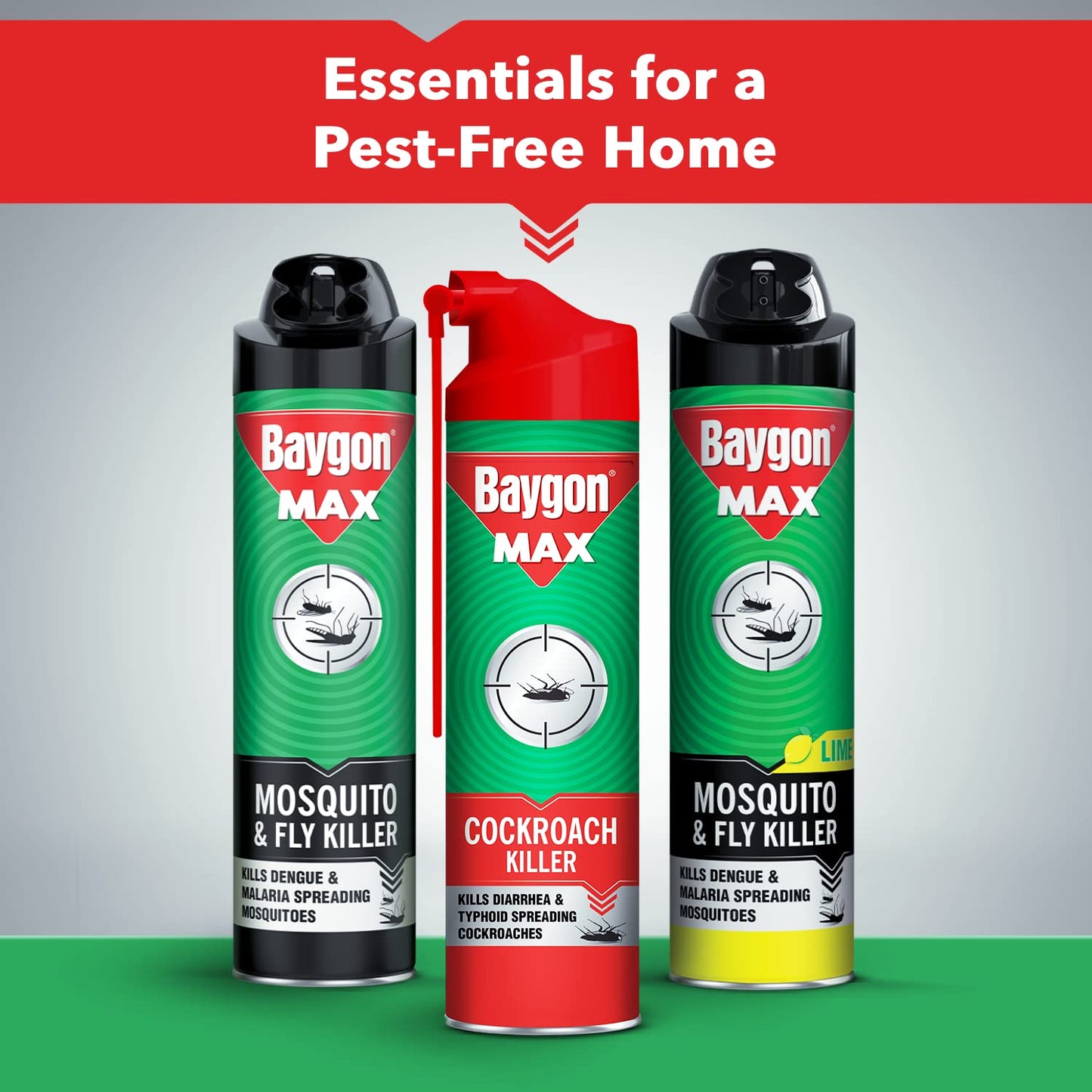 Baygon Max Cockroach Killer Spray, 625ml | Kills Diarrhea and Typhoid Spreading Cockroaches | 360 Degree Deep-Reach MaxiWand | Lasts Up To 4 Weeks