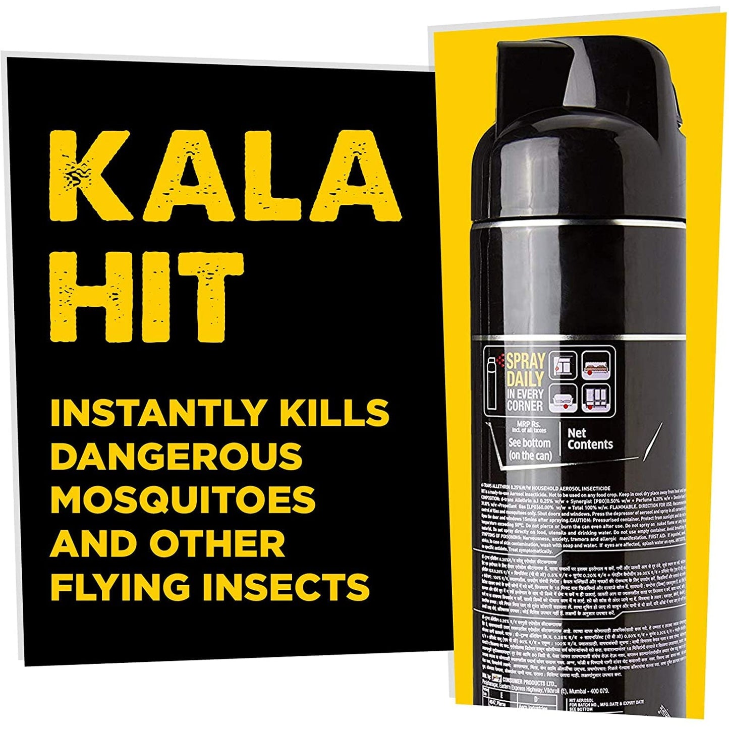 HIT Spray, Flying Insect Killer, Fragrance (400ml) Mosquito & Fly Killer Spray, Instant Kill, Deep-Reach Nozzle