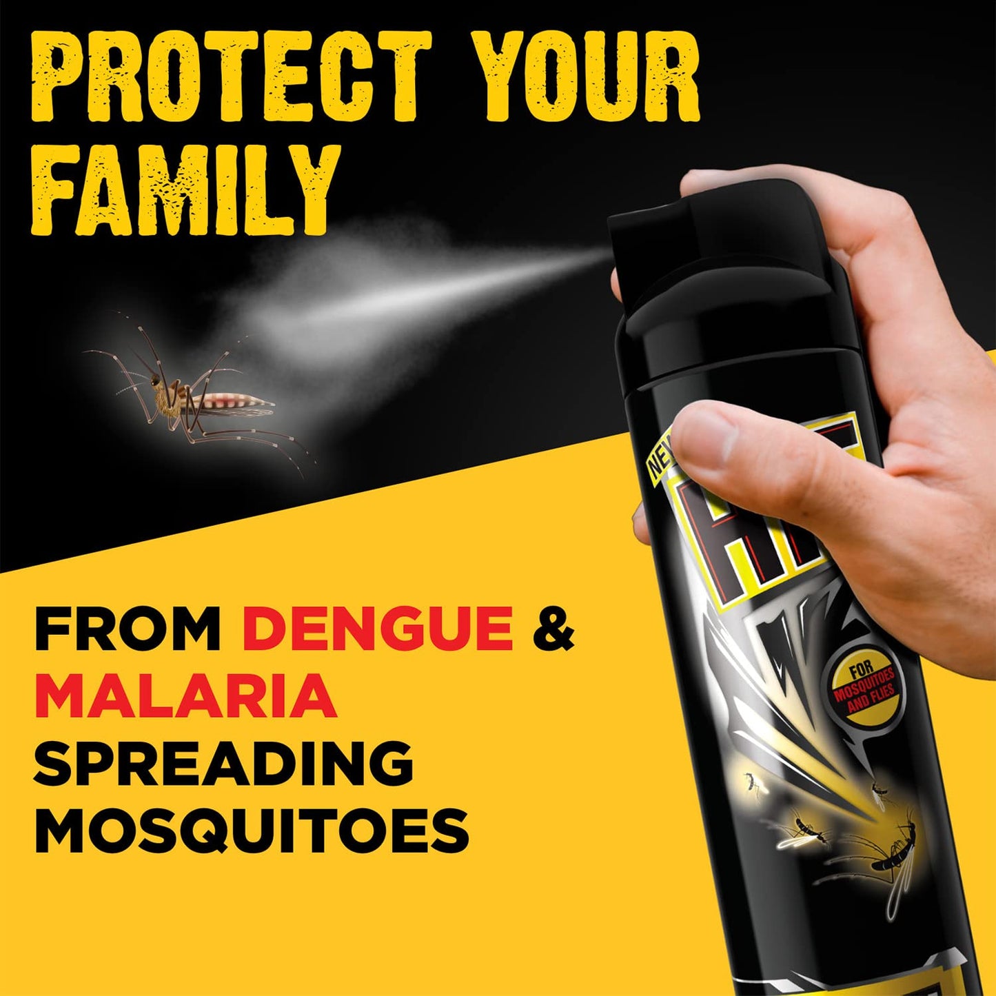 HIT Flying Insect Killer - Mosquito & Fly Killer Spray (400ml) | Instant Kill | Protection from Dengue & Malaria (Pack of 5)