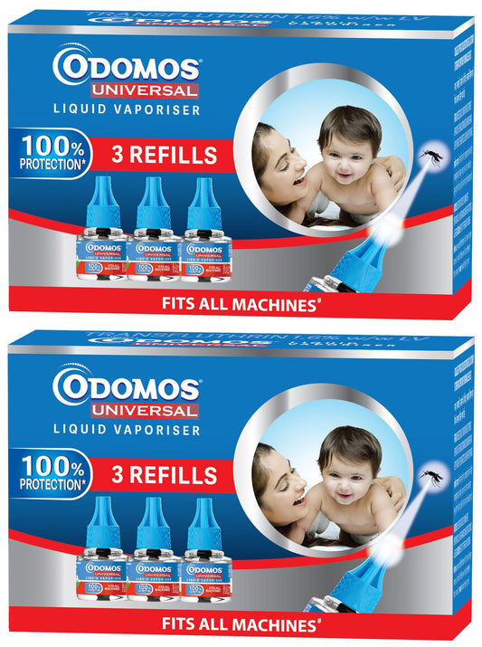 Odomos Protect Mosquito Repellent Liquid Vaporiser Refill (Pack of 6) | Fits all standard machines | Kills Dengue mosquitoes