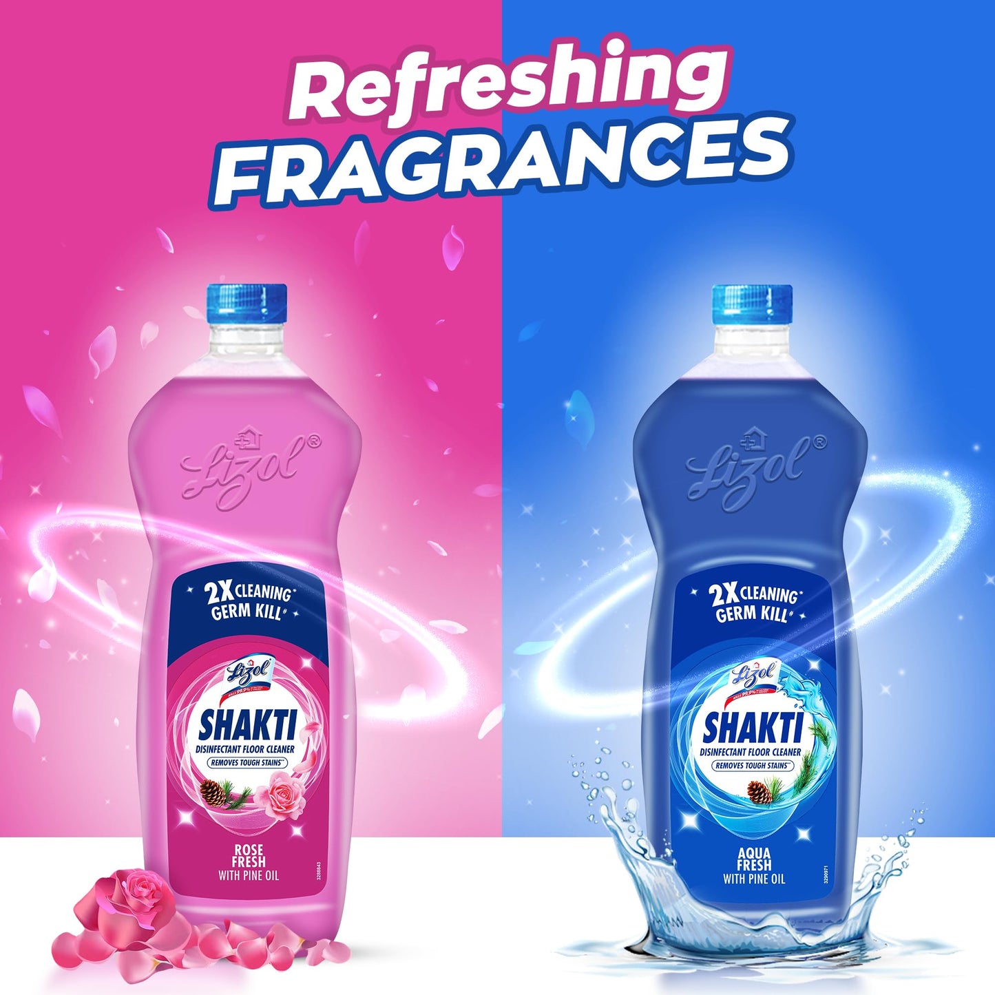 Lizol Shakti 900ml - Aqua Fresh Disinfectant Floor Cleaner | Suitable For All Floor Cleaner Mops