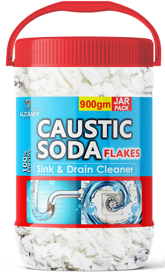 AAAL Caustic Soda Flakes 900gm (SUPER JAR PACK) Chimney Cleaner, Pure & Powerful Drain Cleaner