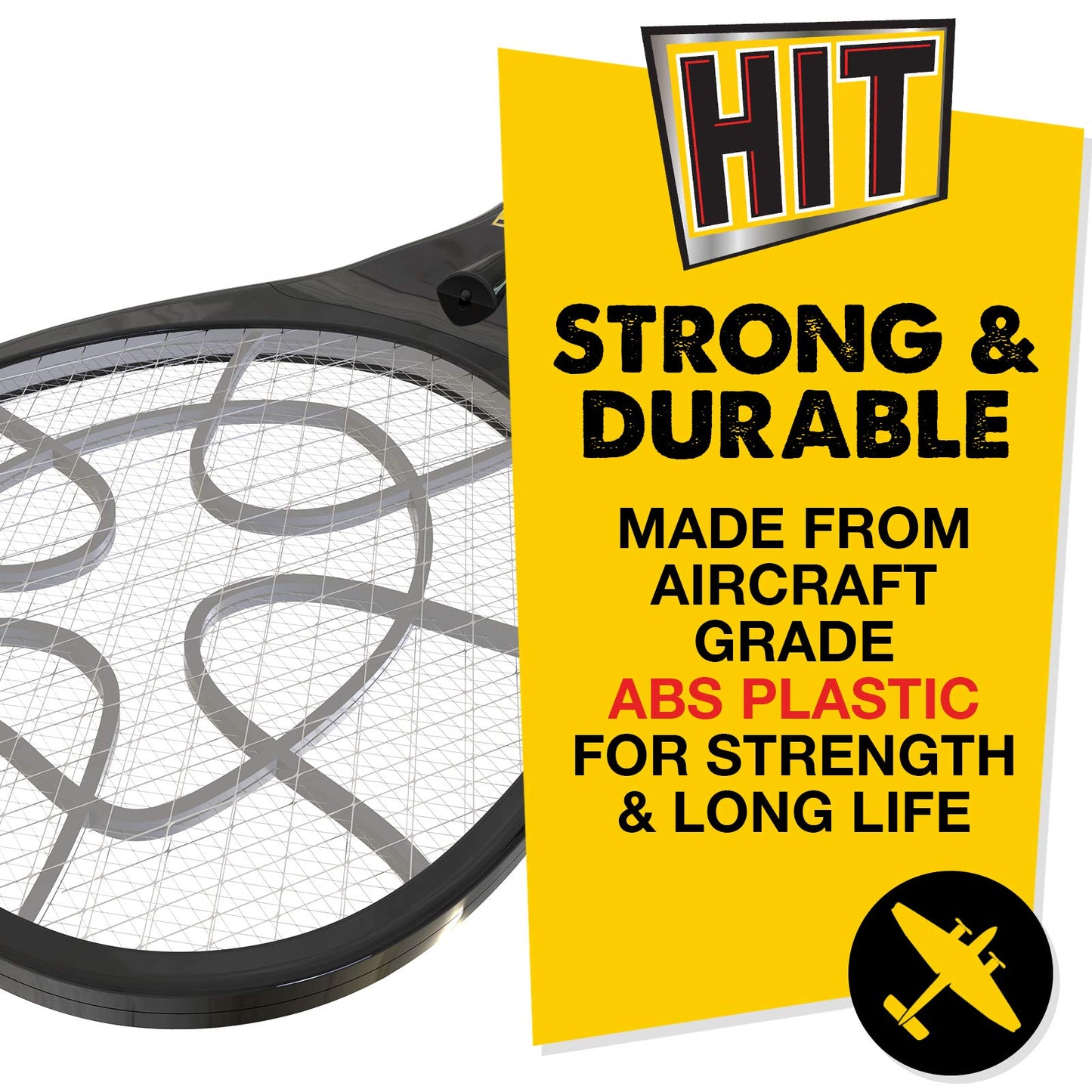 HIT Anti Mosquito Racquet - Rechargeable Insect Killer Bat with LED Light and Cockroach Killer Spray, 200ml Combo