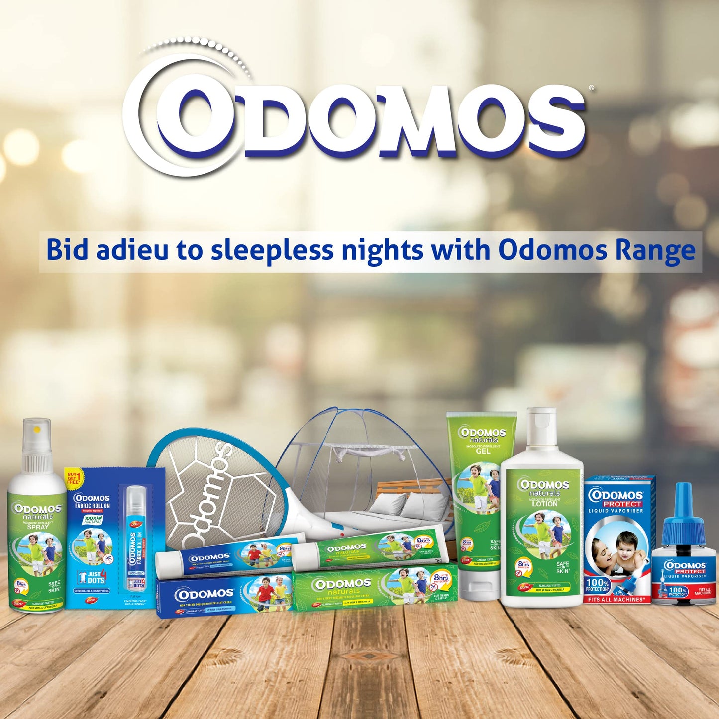 10x Odomos Non-Sticky Mosquito Repellent Cream With Vitamin E & Almond - 100 Gm each - Pack of 10