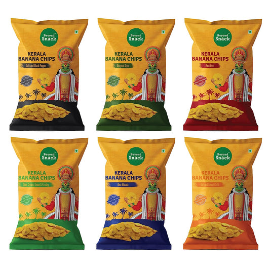 Beyond Snáck Kerala Banana Chips- 6 flavours Combo 600gms (6 x 100 g)