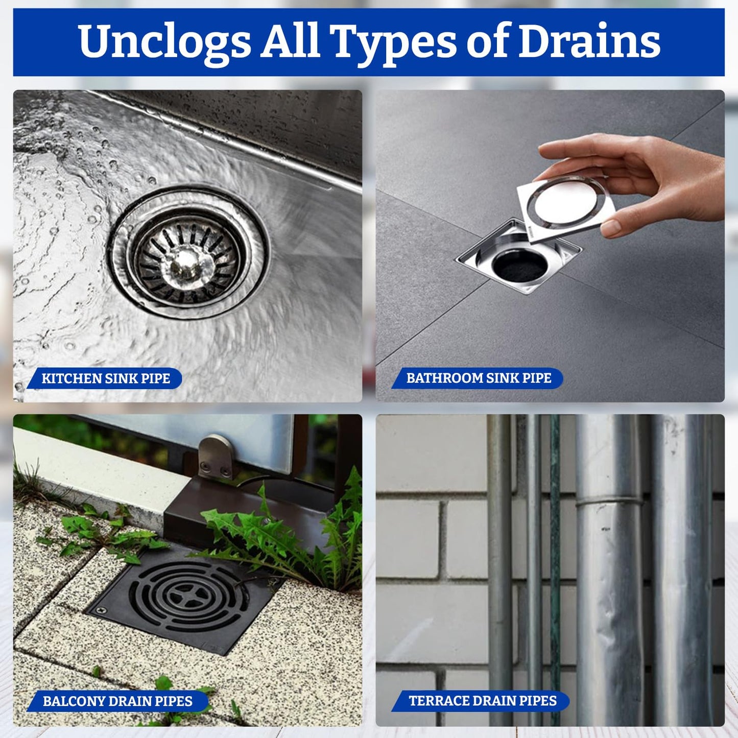 Klenzmo Drain Cleaner Liquid 400ml | Removes Blockages in Pipes, Sinks & Septic Tanks| Melts Grease & Dissolves Hair (Pack of 2)