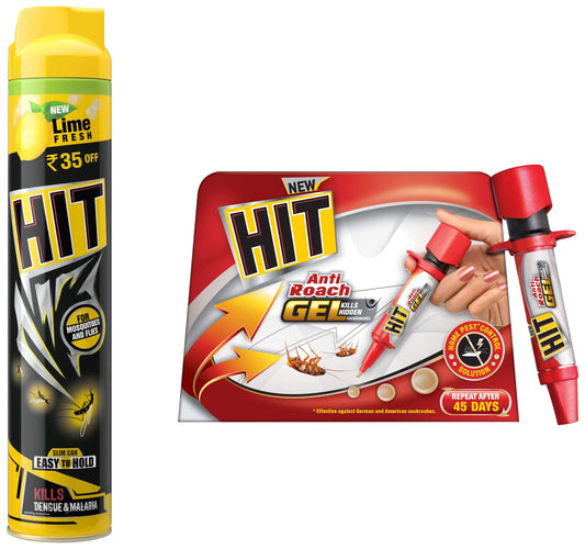 HIT Anti Roach Gel & HIT Lime Flower Insect Spray, 400ml