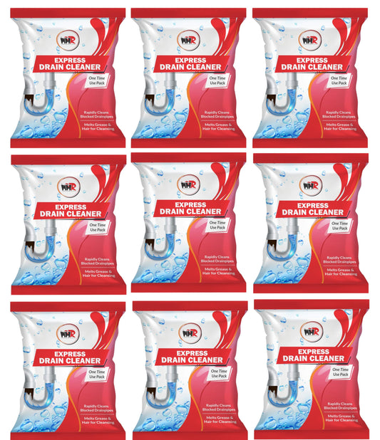 MMR Making Marvelous Drain-Insta All Pipe Safe Express Drain Cleaner powder Clear Clogged Sinks & Pipes (50gm, Pack Of 10)
