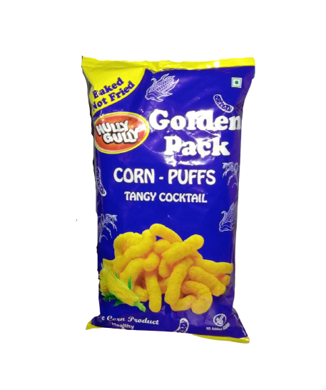 20x Hully Gully Golden pack- (Corn Puffs Tangy Cocktail) - Pack of 20 (110Gm each)