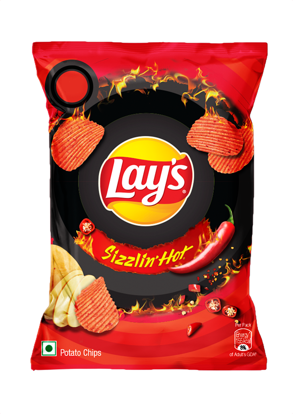 50x Lays Potato Chips - Sizzlin Hot - 26g each (Pack of 50)