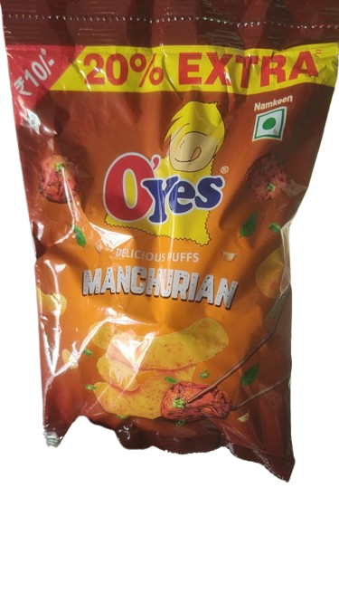50x O'Yes Delicious Puffs Manchurian - 32G - Pack of 50