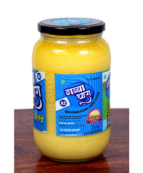 A2 Cow Bilona Desi Ghee Glass Jar - 1L