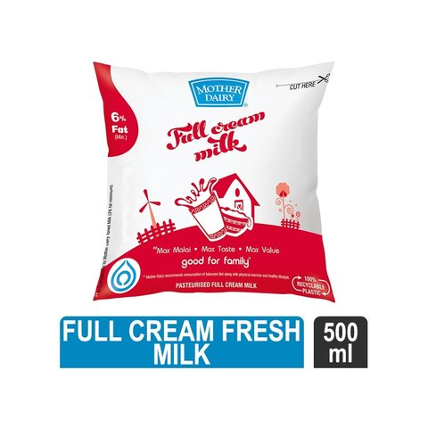 Mother Dairy Full Cream Fresh Milk, 500ml